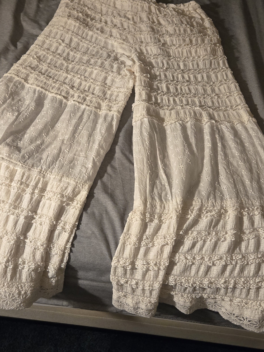 POL Boho Lace Wide-Leg Pants in Cream - Picture 5 of 8